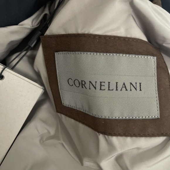 NWT CORNELIANI Men's Diamond Quilted Jacket Color Navy Blue Coat Size 52 6R - Picture 5 of 5